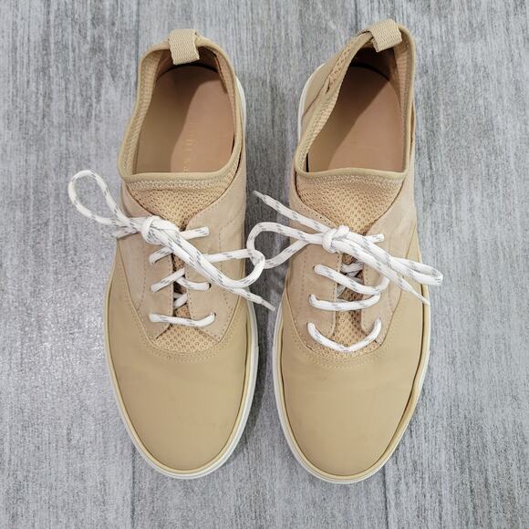 Jenni Kayne Tan Pull-on Lace-up Leather Trainer Sneaker - Picture 2 of 11